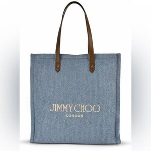 Jimmy Choo Blue Tote with Brown Handles